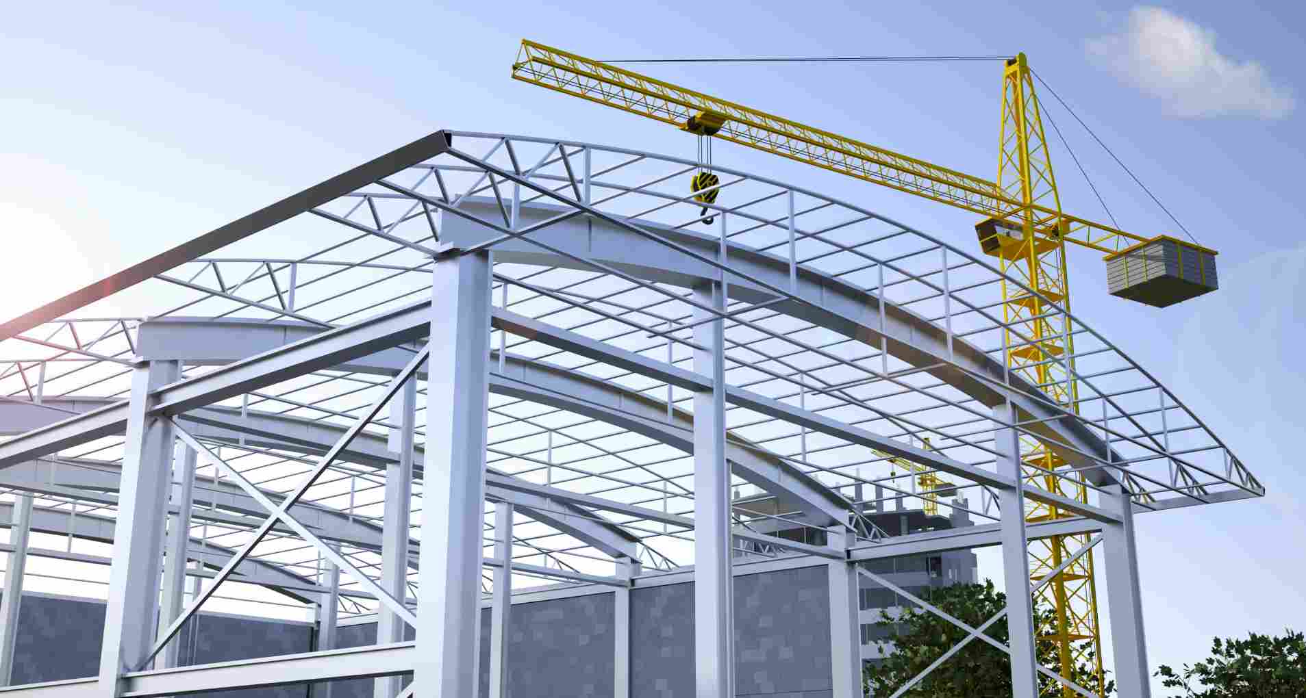 Background construction crane