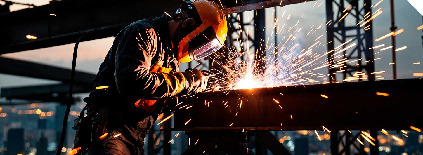Man in hard hat at construction site